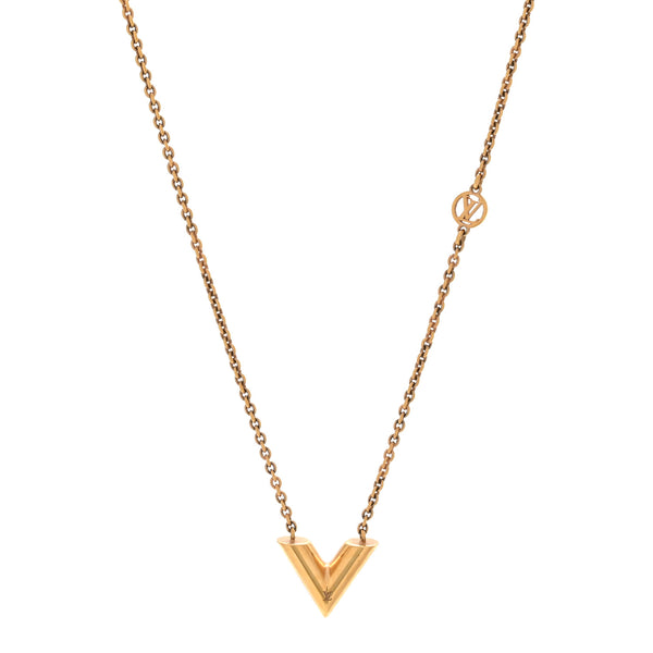 Louis Vuitton Essential V Necklace Gold 1844835 – FASHIONPHILE Louis Vuitton Essential V Necklace Gold 1844835 – FASHIONPHILE