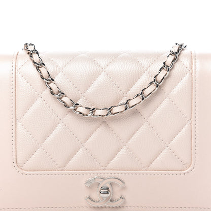 Chanel Caviar Quilted Vintage Mademoiselle Wallet On Chain WOC Beige 11 of 12