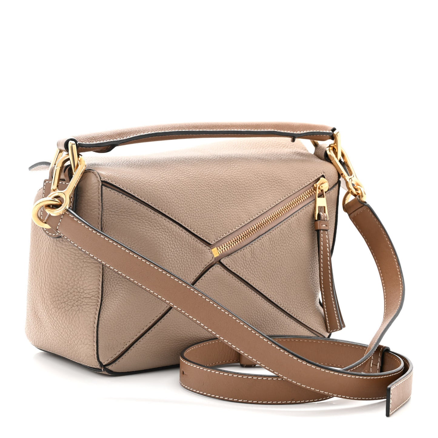 Grained Calfskin Small Puzzle Bag Sand Mink