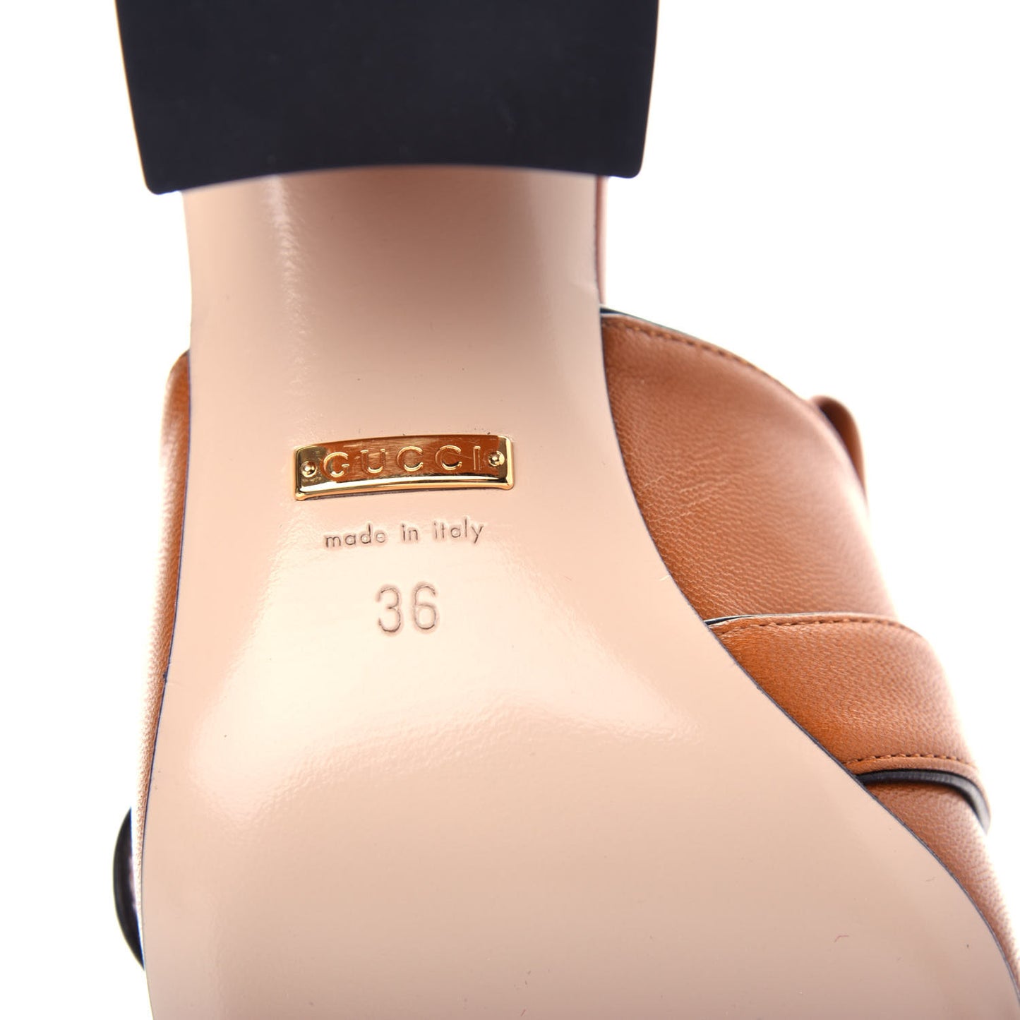 Malaga Kid GG Marmont Fringe 75mm Slide Sandals 36 Cognac