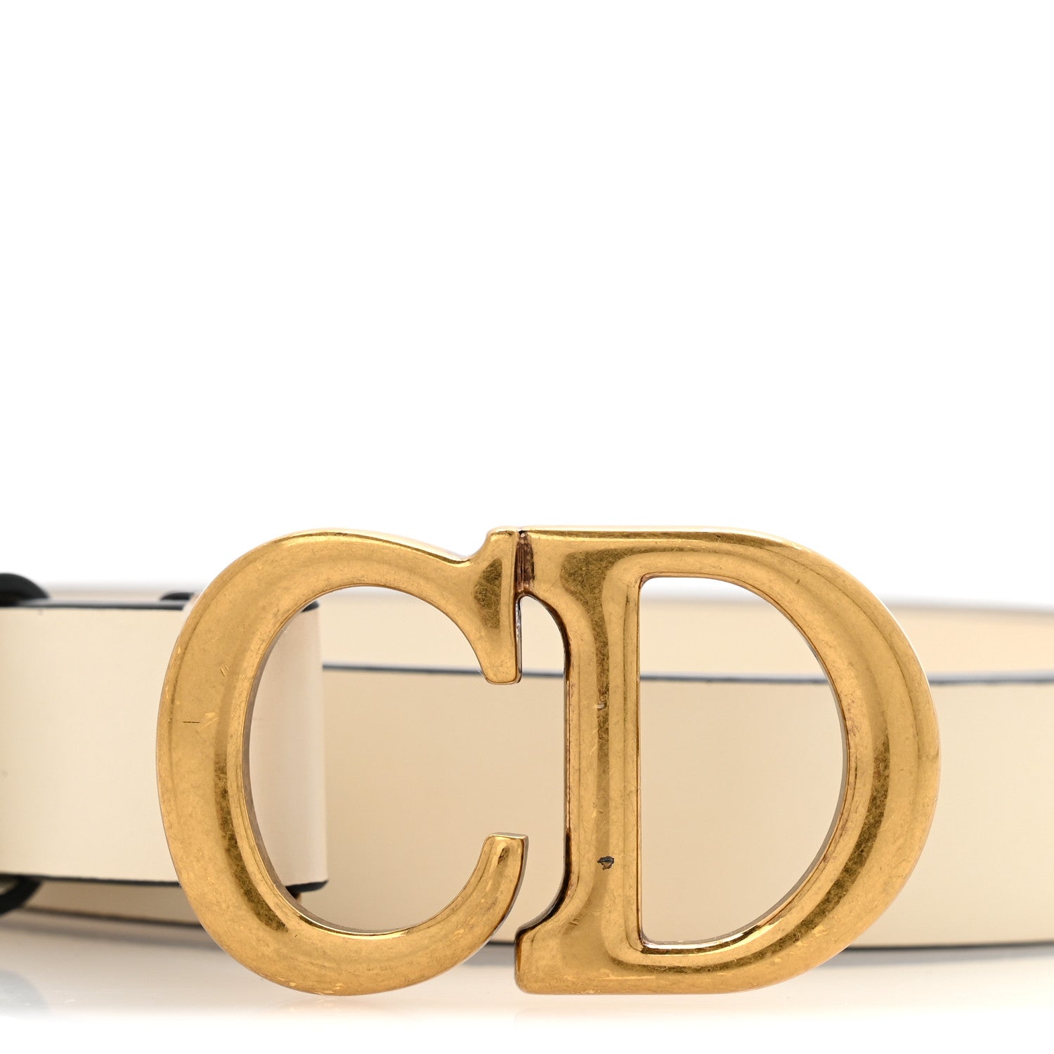 Christian Dior Calfskin Saddle Belt 80 32 White 7 of 9