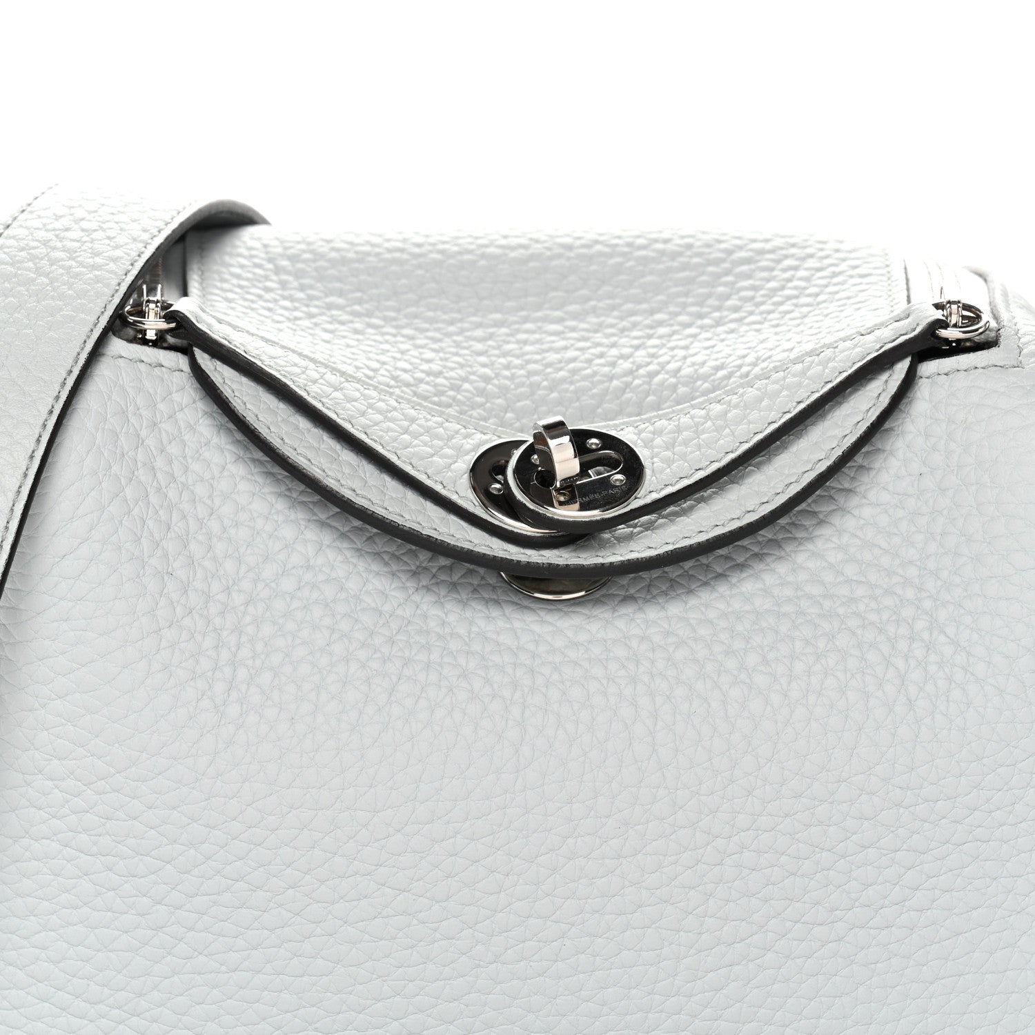Hermes Taurillon Clemence Mini Lindy 20 Bleu Pale 8 of 11