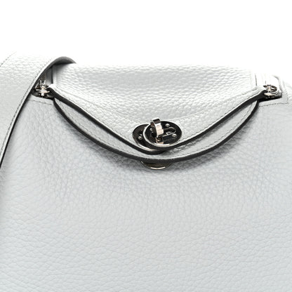 Hermes Taurillon Clemence Mini Lindy 20 Bleu Pale 8 of 11