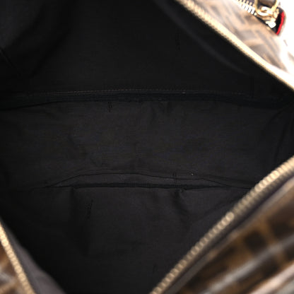 Fendi X FILA Glazed Fabric Vitello Century FF 1974 Mania Pouch Pocket Backpack Mogano Panna Blueberry 5 of 10