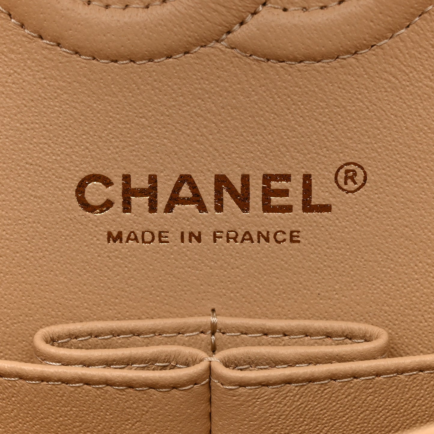 Caviar Quilted Small Double Flap Beige