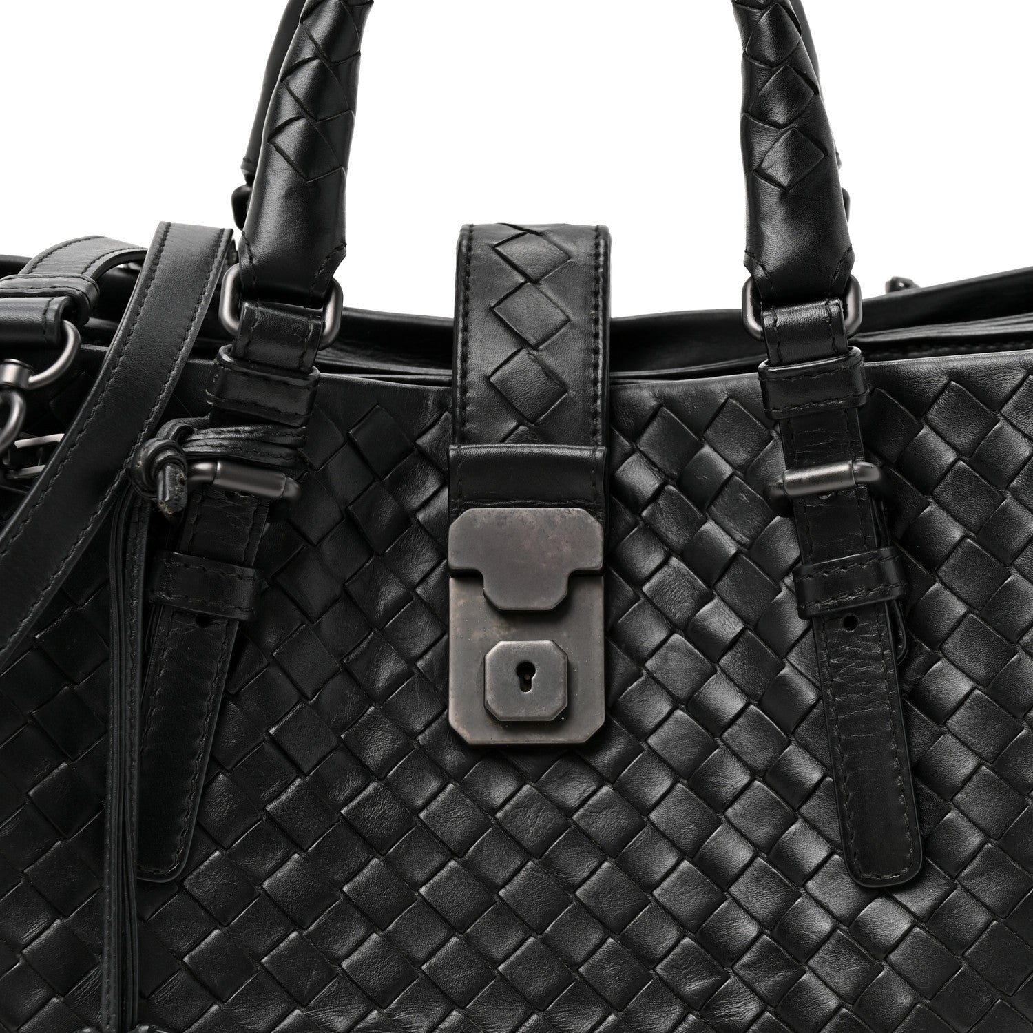 Bottega Veneta Small Intrecciato Small Roma Tote Black 7 of 9