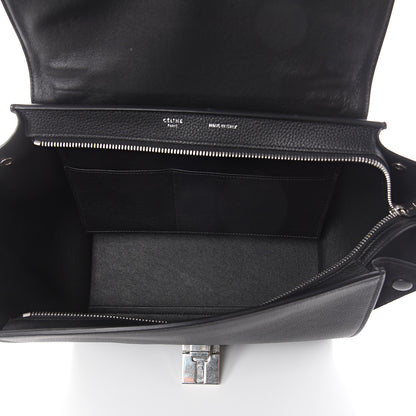 Celine Drummed Calfskin Suede Small Trapeze Black 4 of 7