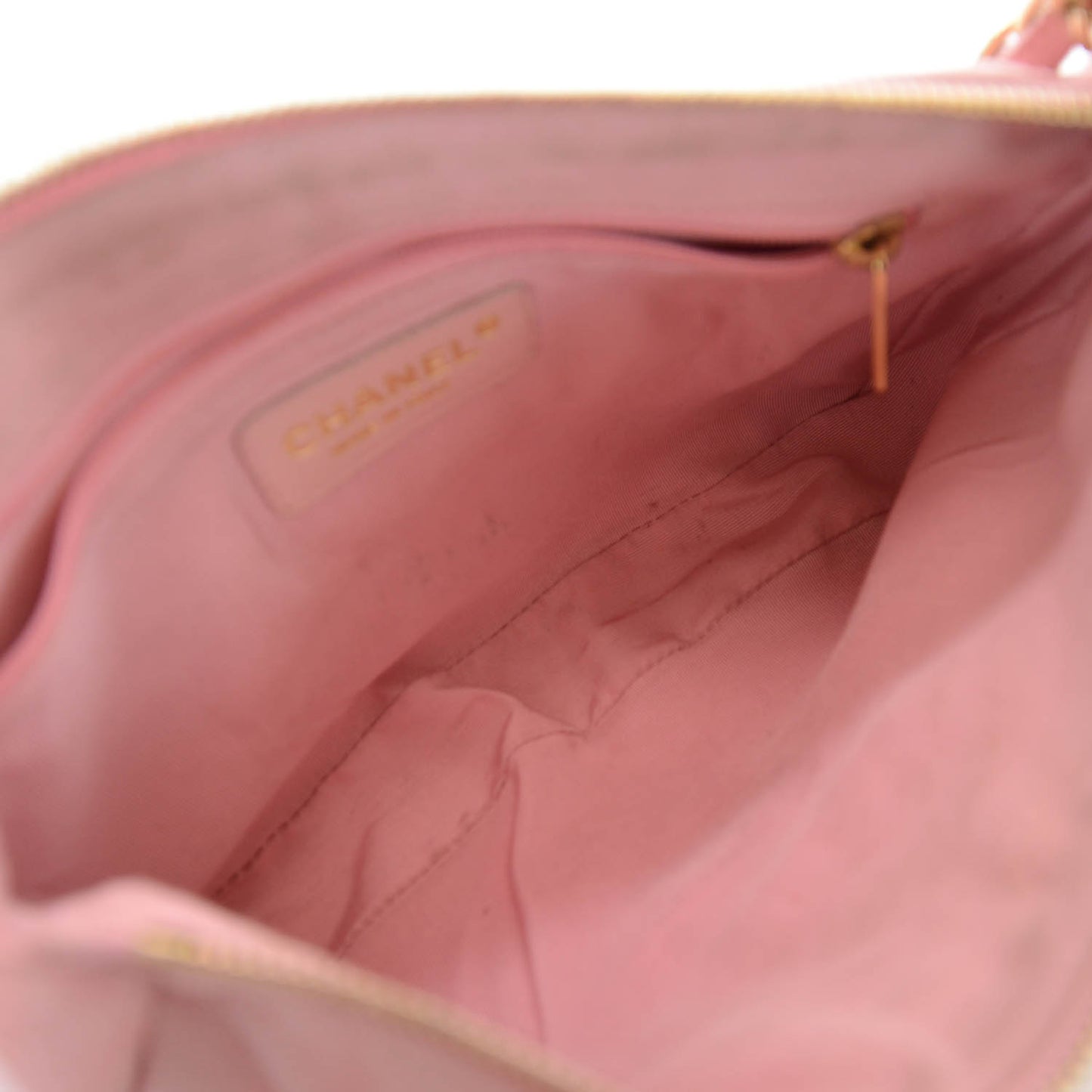 Caviar Quilted Pochette Pink
