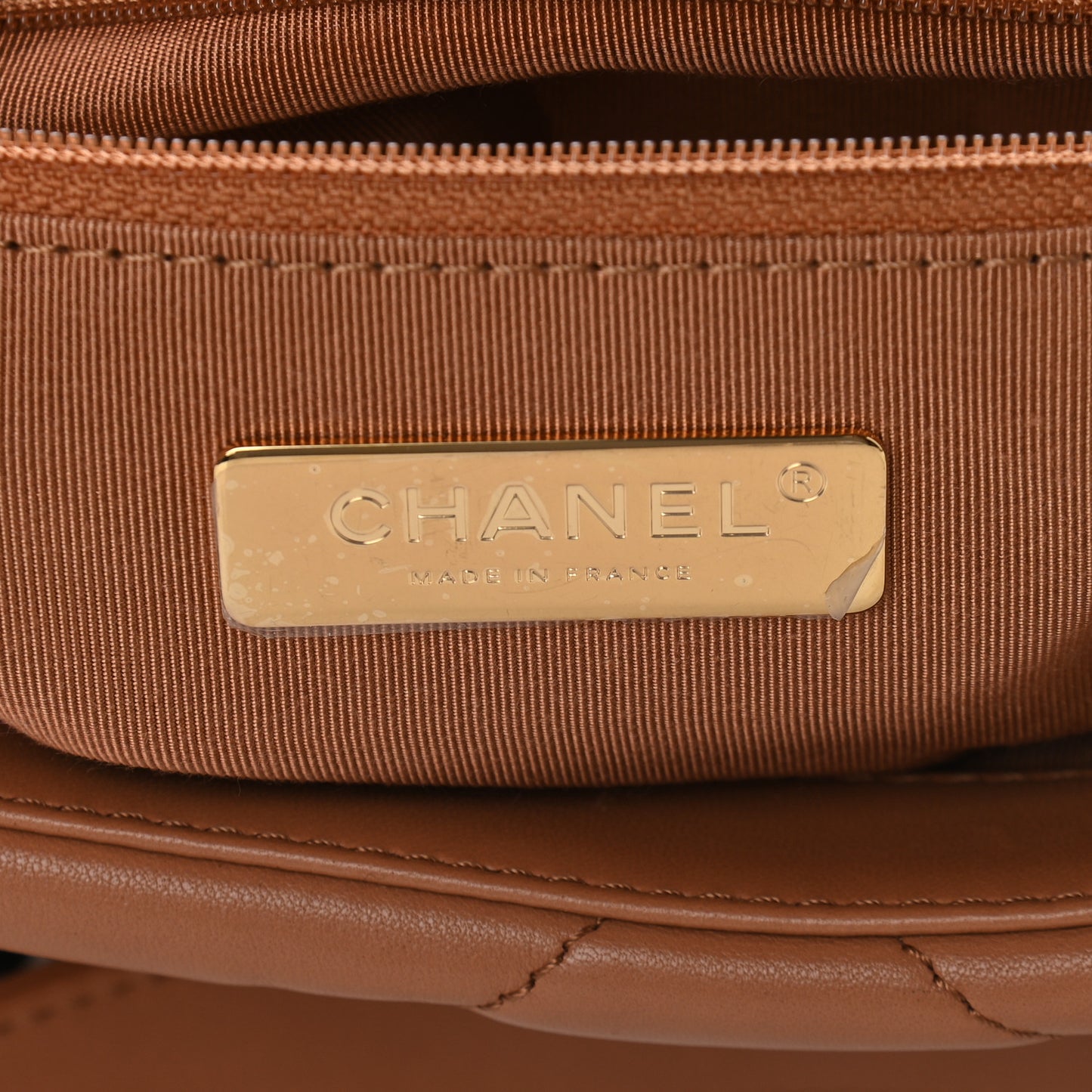 Lambskin Quilted Medium Chanel 19 Flap Brown