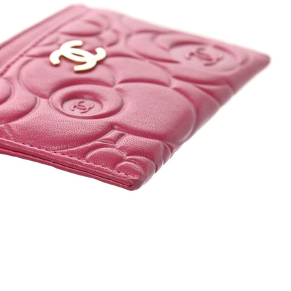 Chanel Lambskin Camellia Embossed Card Holder Fuchsia 10 of 13