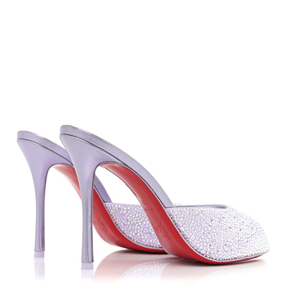 Christian Louboutin Suede Crystal Strass Me Dolly 100 Sandals 38 Lilac 4 of 9
