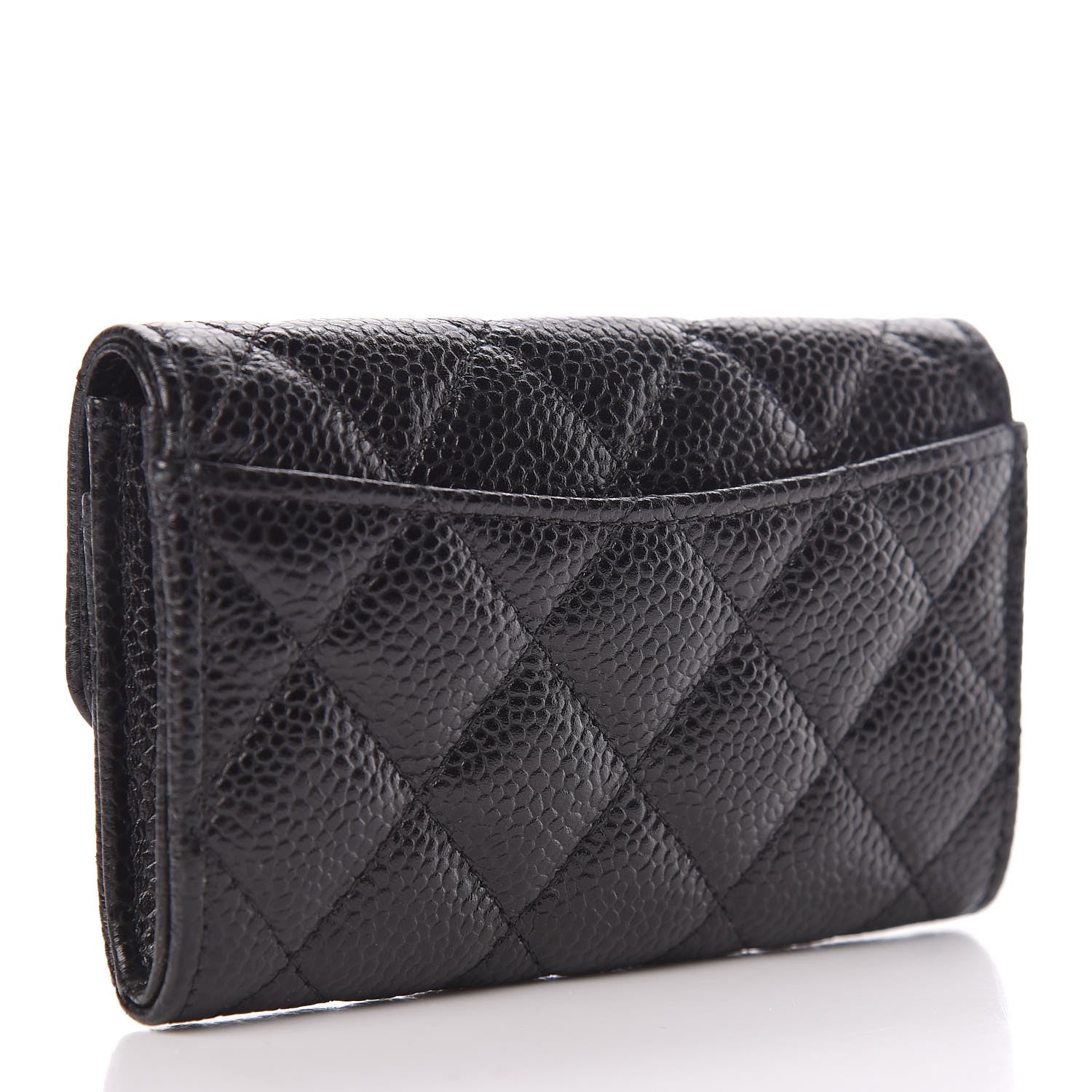 Chanel Caviar Quilted Flap Card Holder Wallet Black 3 of 9