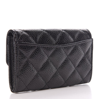 Chanel Caviar Quilted Flap Card Holder Wallet Black 3 of 9