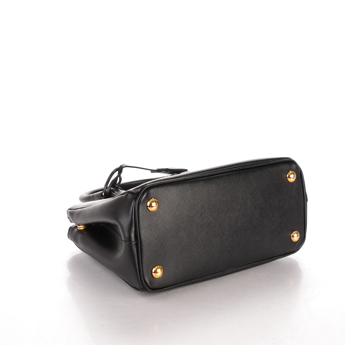 Saffiano Mini Galleria Double Zip Tote Black