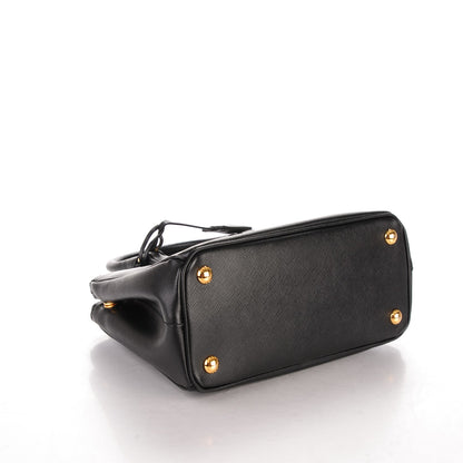 Prada Saffiano Mini Galleria Double Zip Tote Black 4 of 8