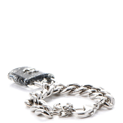 Chanel Plexiglass Pearl CC Padlock Bracelet Silver 3 of 7
