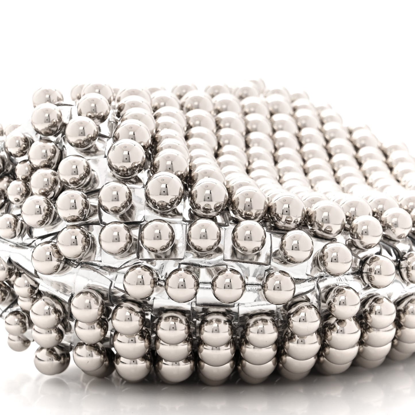 Metallic Nappa Studded Intrecciato Mini Jodie Silver