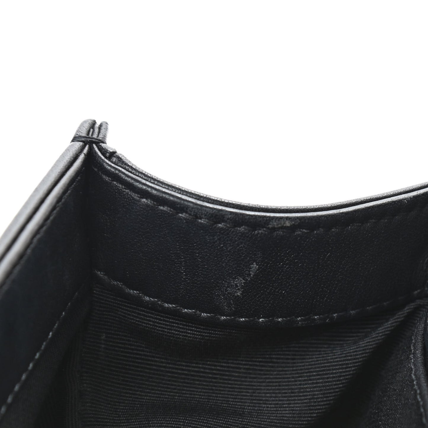 Lambskin Quilted Small Boy Flap Black