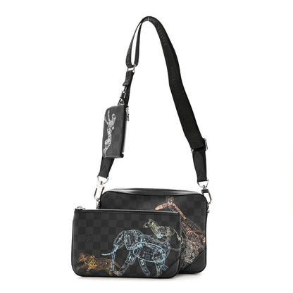 Louis Vuitton Damier Graphite Wild Animals Trio Messenger 3 of 12