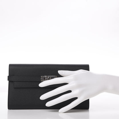 Hermes Epsom Kelly Longue Wallet Black 2 of 9