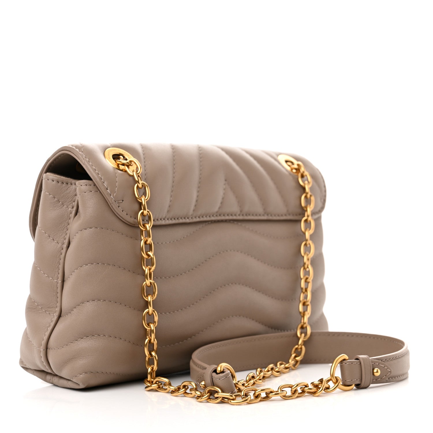Louis Vuitton Calfskin LV New Wave Chain Bag Taupe 3 of 10