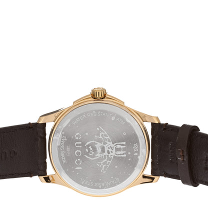 Gucci Stainless Steel Calfskin 38mm G-Timeless Quartz Watch Brown 4 of 5