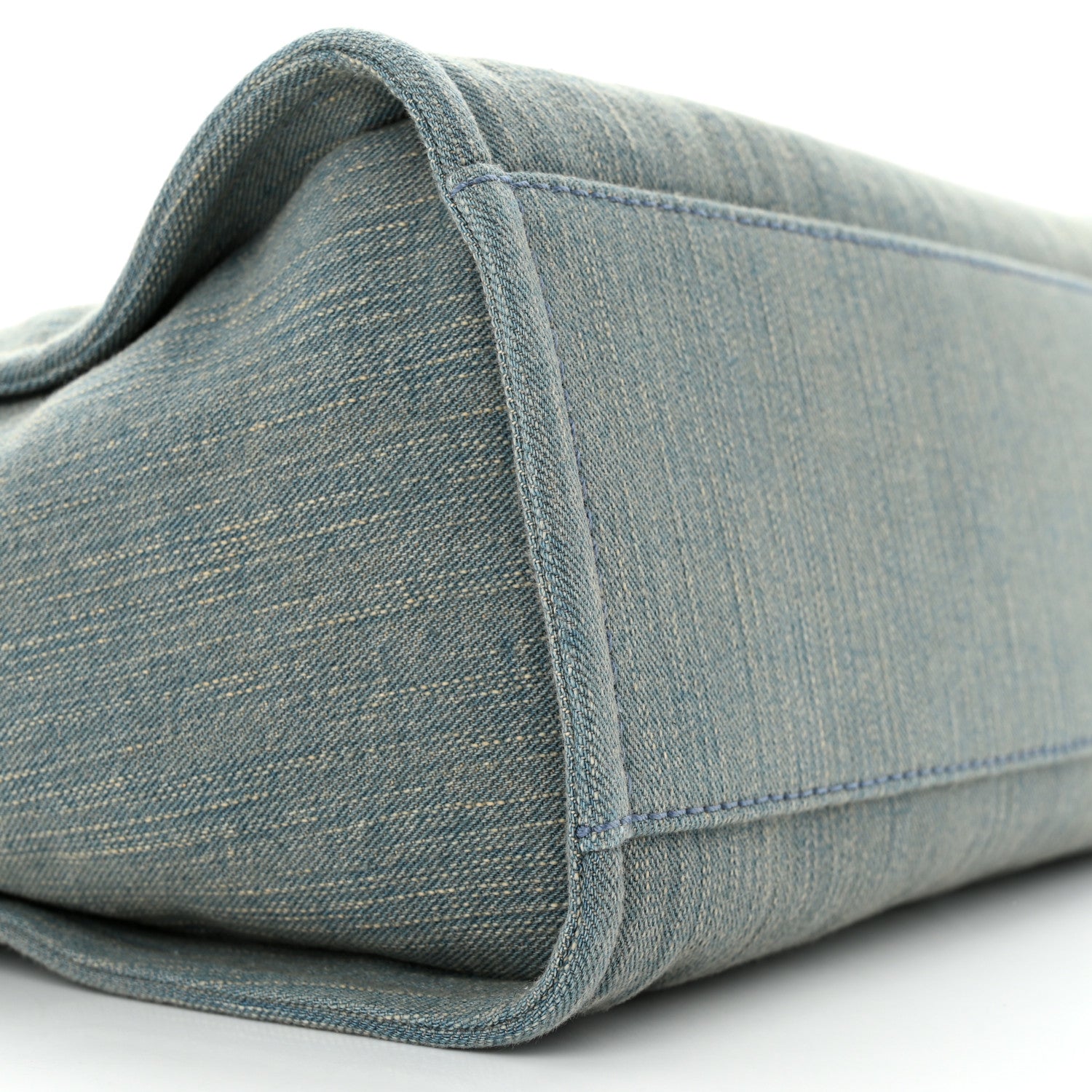 Chanel Denim Small Deauville Tote Light Blue 9 of 10