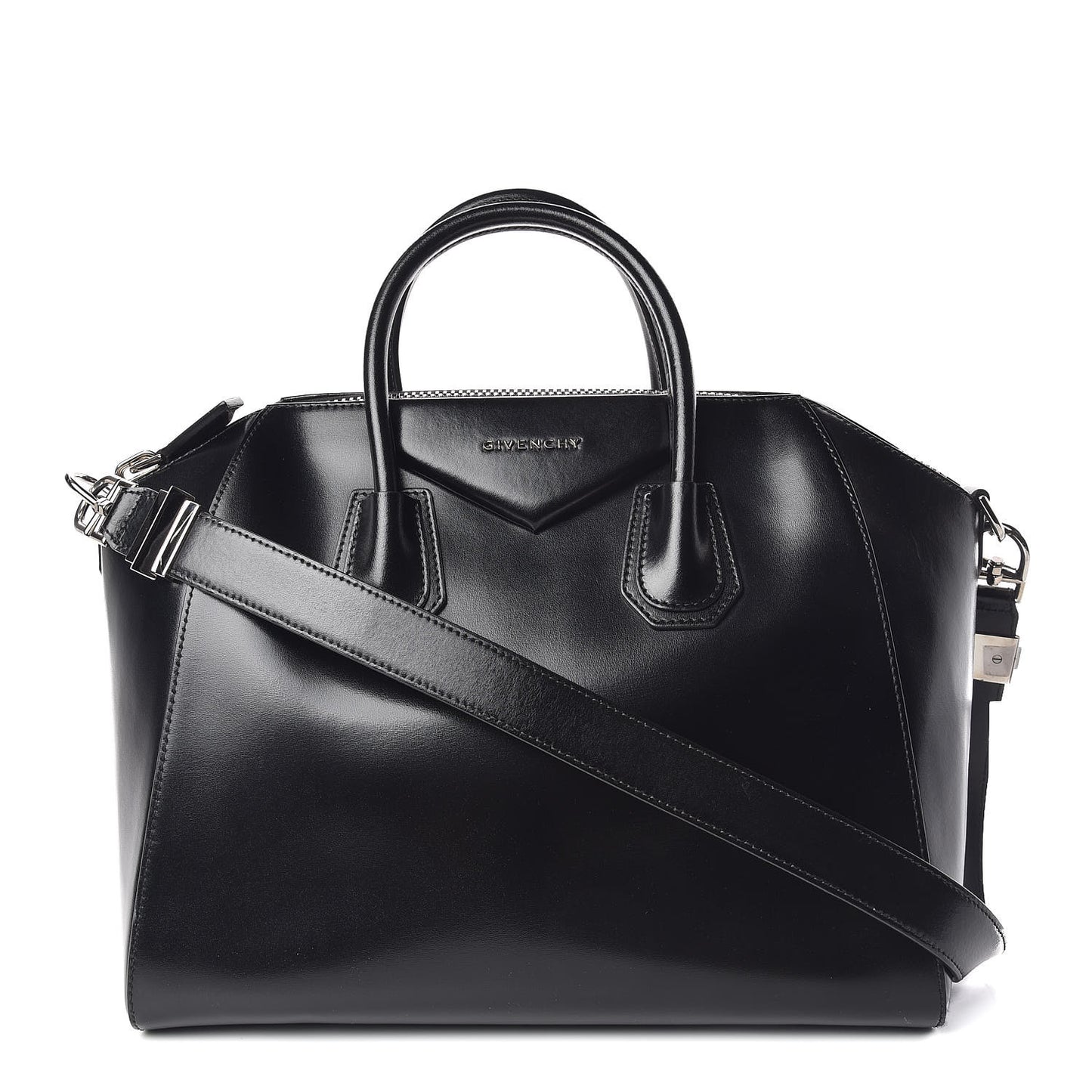 Shiny Lord Calfskin Medium Antigona Black