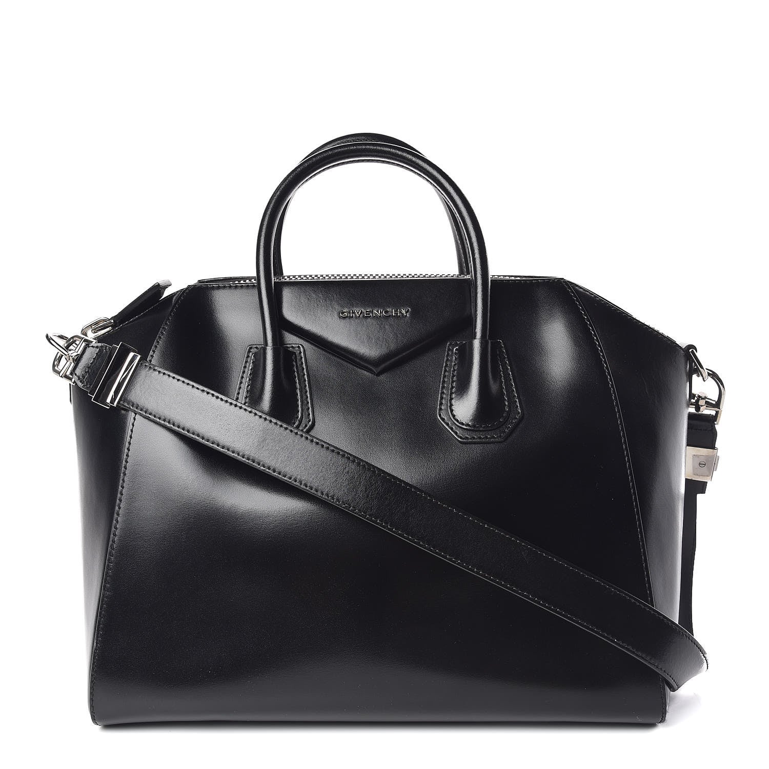 Givenchy Shiny Lord Calfskin Medium Antigona Black 1 of 11