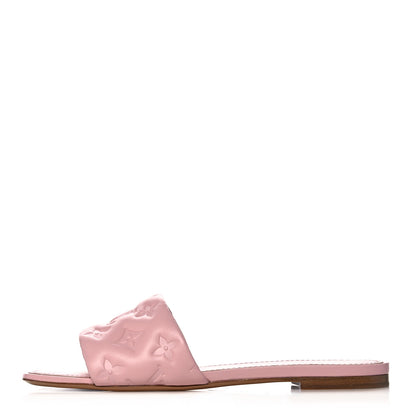 Louis Vuitton Lambskin Embossed Monogram Revival Flat Mules 39 Light Pink 1 of 9