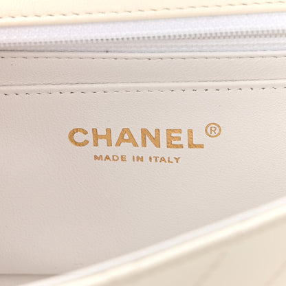Chanel Lambskin Chevron Quilted Mini Rectangular Flap White 6 of 10