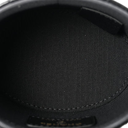 Chanel Lambskin Quilted Mini Round Vanity Case With Chain Black 5 of 12