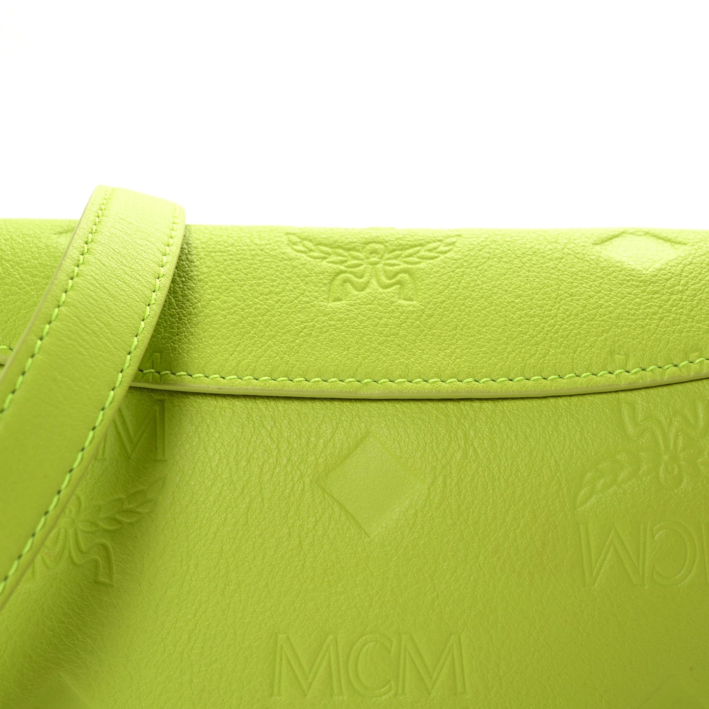 Calfskin Ottomar Small Aren Flap Hobo Acid Green