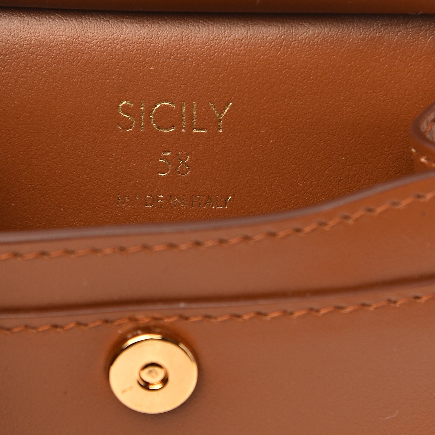 Calfskin Micro 58 Miss Sicily Satchel Brown