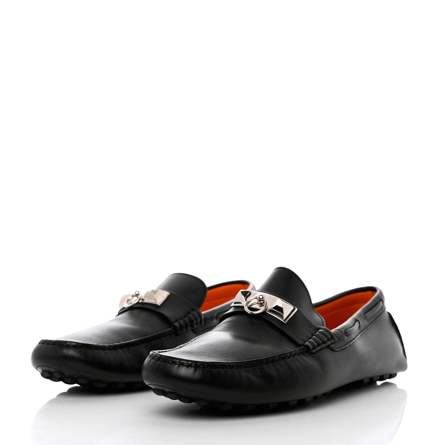 Supple Calfskin Mens Irving Driving Moccasin Loafers 42 Black