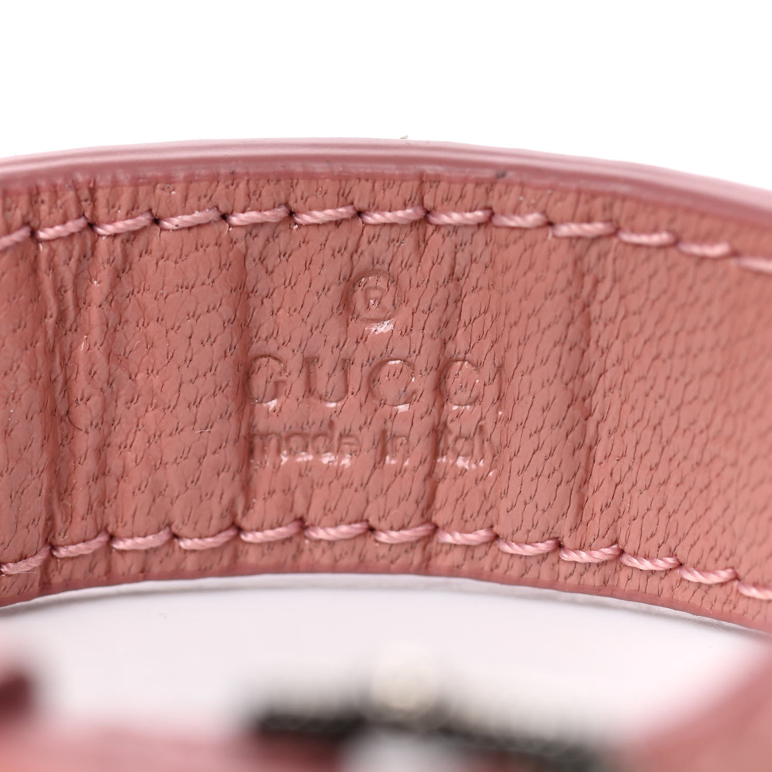 Gucci Calfskin Beaded Logo Bracelet S Pink 6 of 6