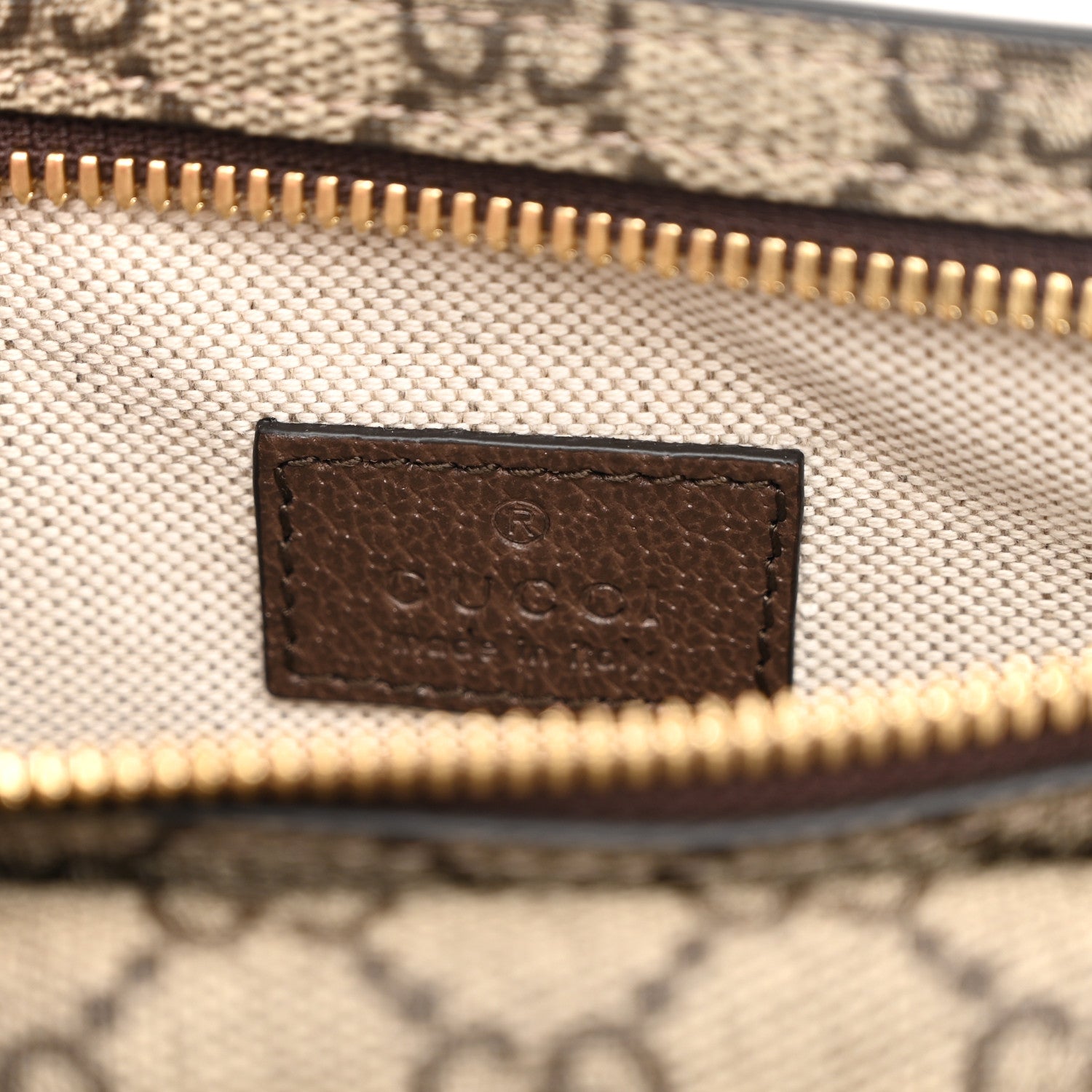 Gucci GG Supreme Monogram Textured Dollar Calfskin Blondie Belt Bag Beige Ebony New Acero 7 of 12