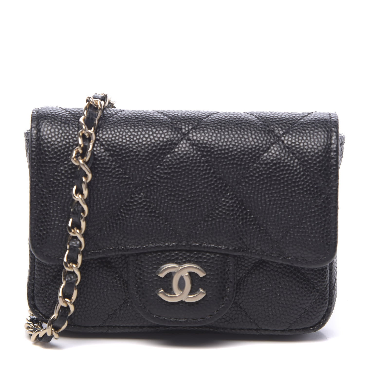 Chanel Caviar Quilted Flap Chain Waist Bag Black 1 of 11