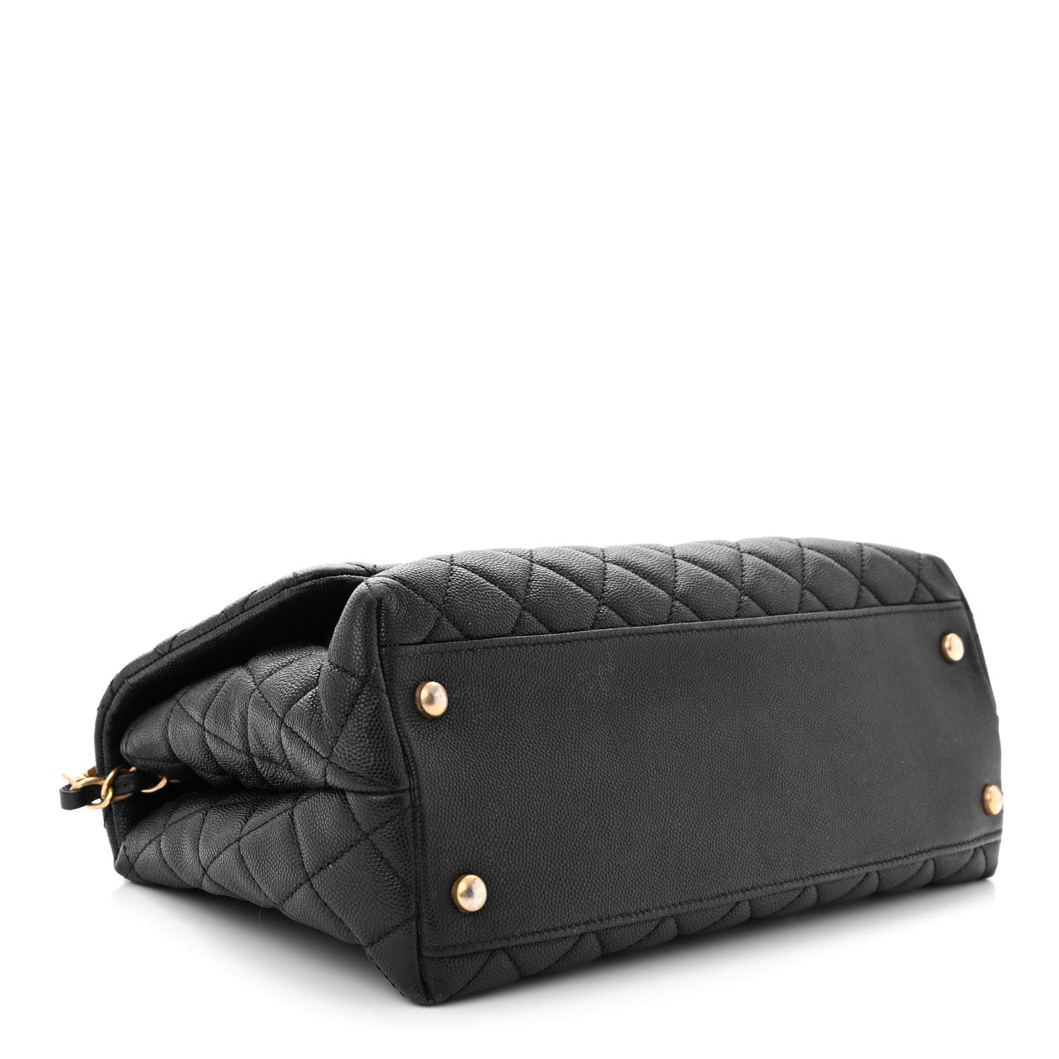 Chanel Caviar Elaphe Quilted Small Coco Handle Flap Black 4 of 13