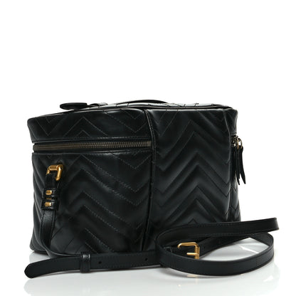 Gucci Calfskin Matelasse Large GG Marmont Vanity Cosmetic Case Black 2 of 12