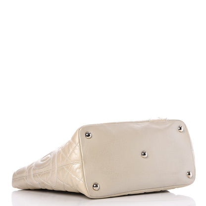 Chanel Aged Calfskin Quilted Large Cotton Club Tote Pearl 4 of 9