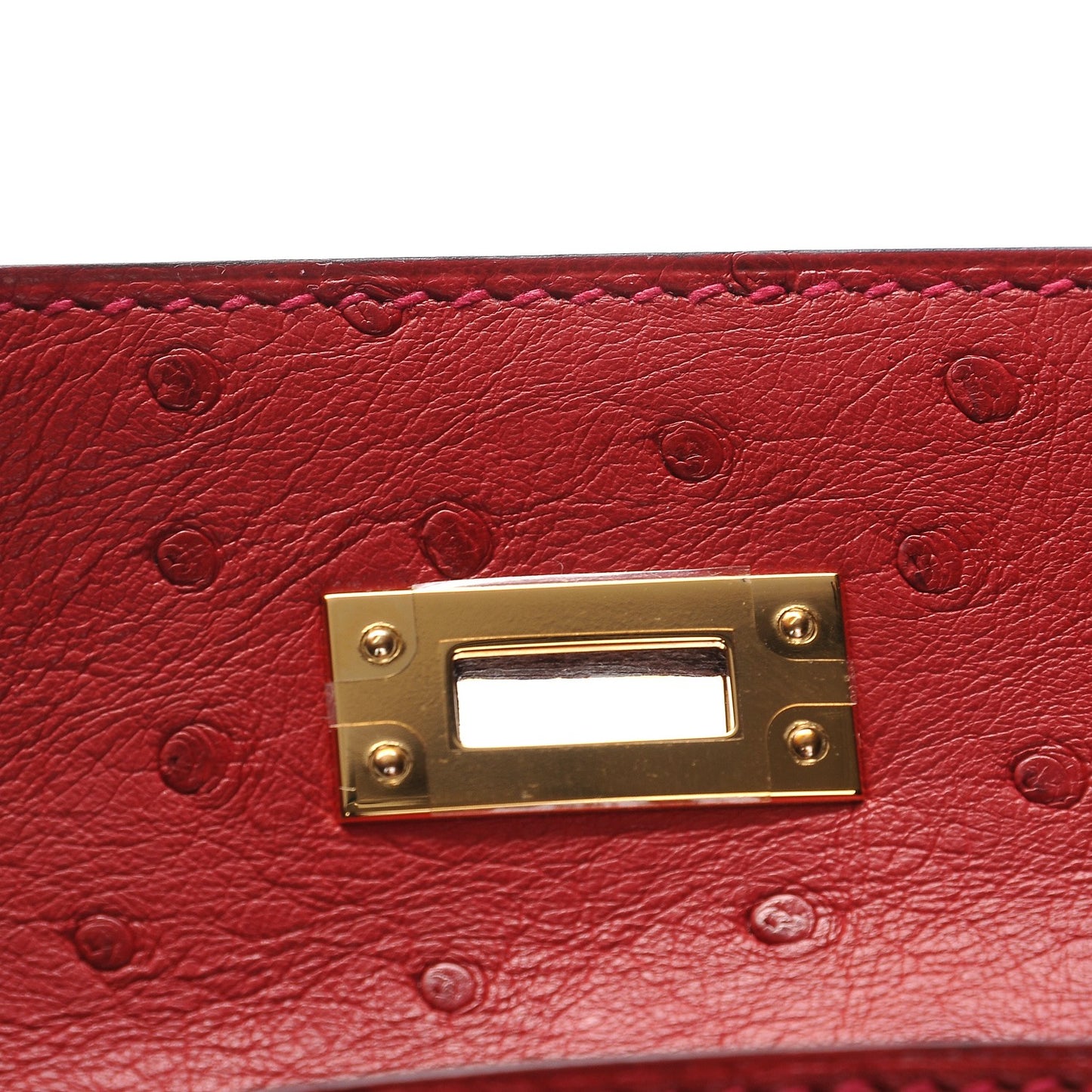 Ostrich Kelly Pochette Rouge Vif