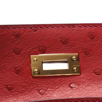 Hermes Ostrich Kelly Pochette Rouge Vif 13 of 23