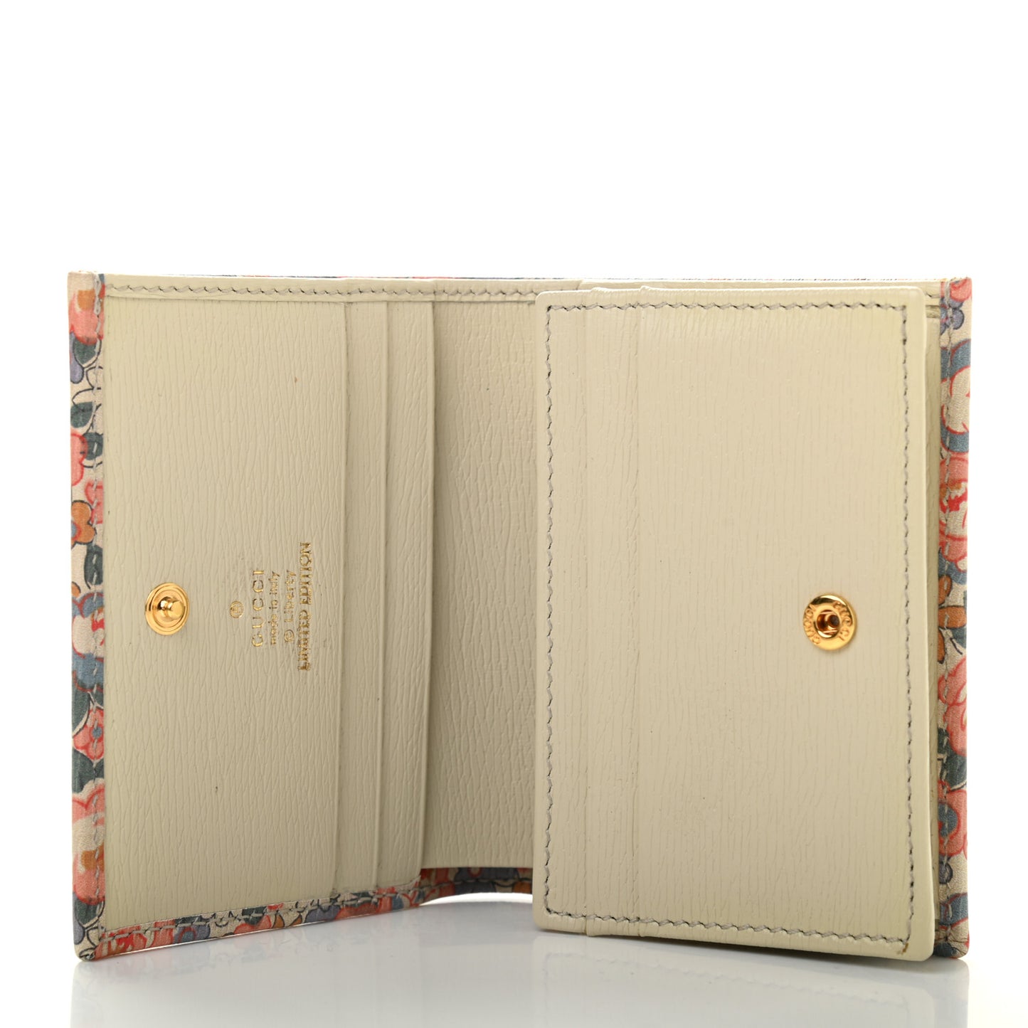 X LIBERTY OF LONDON Calfskin Infinity Abbey Horsebit 1955 Card Case Wallet Perfect Pink Ivory