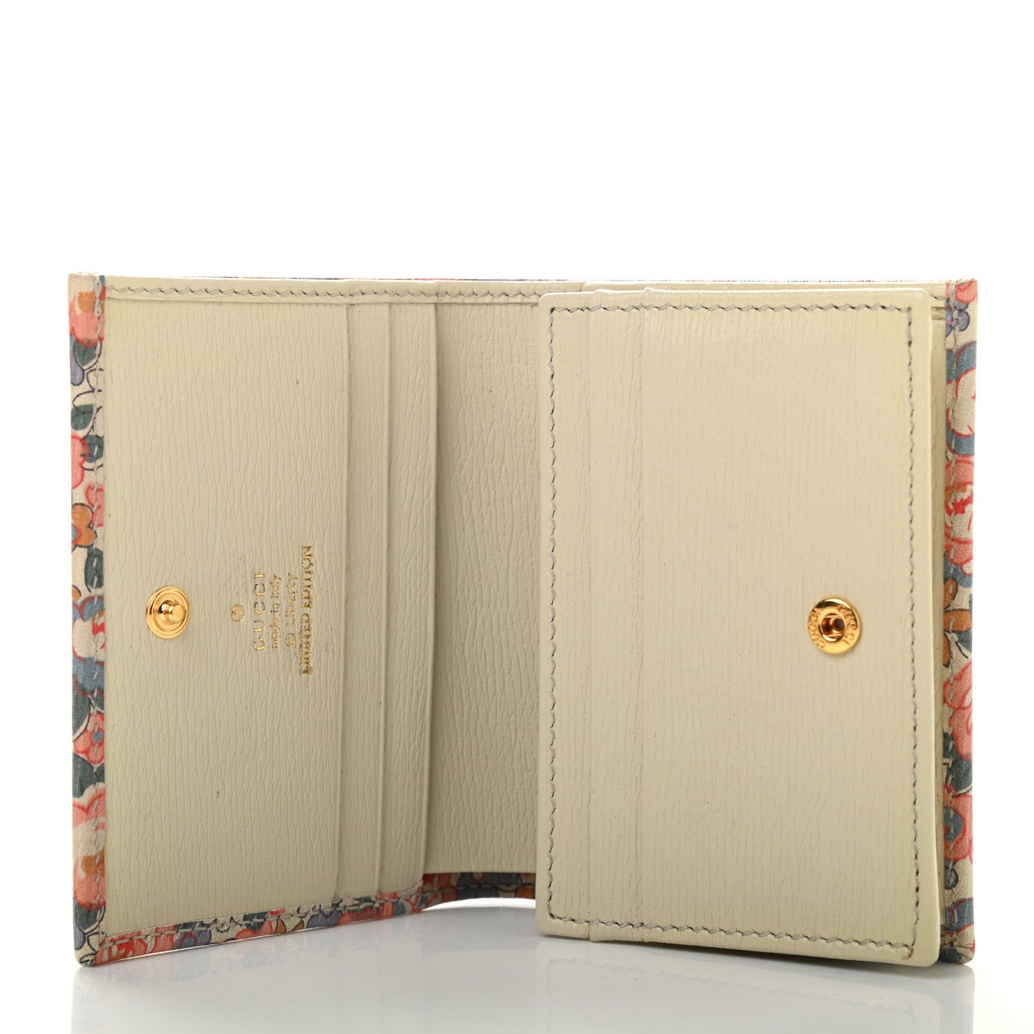 Gucci X LIBERTY OF LONDON Calfskin Infinity Abbey Horsebit 1955 Card Case Wallet Perfect Pink Ivory 5 of 8
