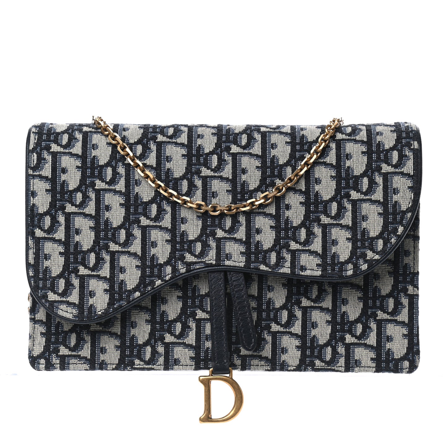 Oblique Saddle Chain Pouch Blue