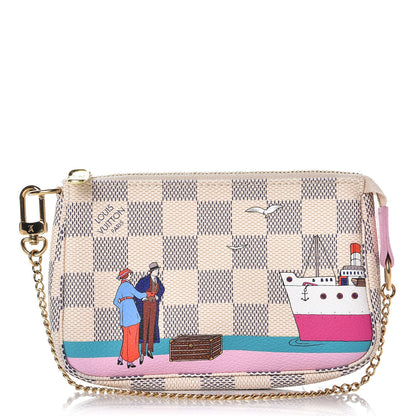 Louis Vuitton Damier Azur 2016 Christmas Animation Mini Pochette Accessories 1 of 8