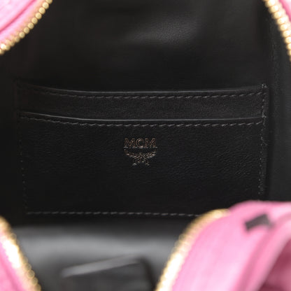 MCM Visetos Side Stud X-Mini Stark Bebe Boo Backpack Pink 6 of 10