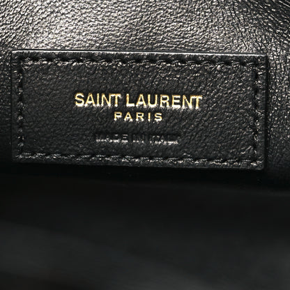 Saint Laurent Calfskin Crocodile Embossed Paris Mini Toy Shopper Tote Black 6 of 12