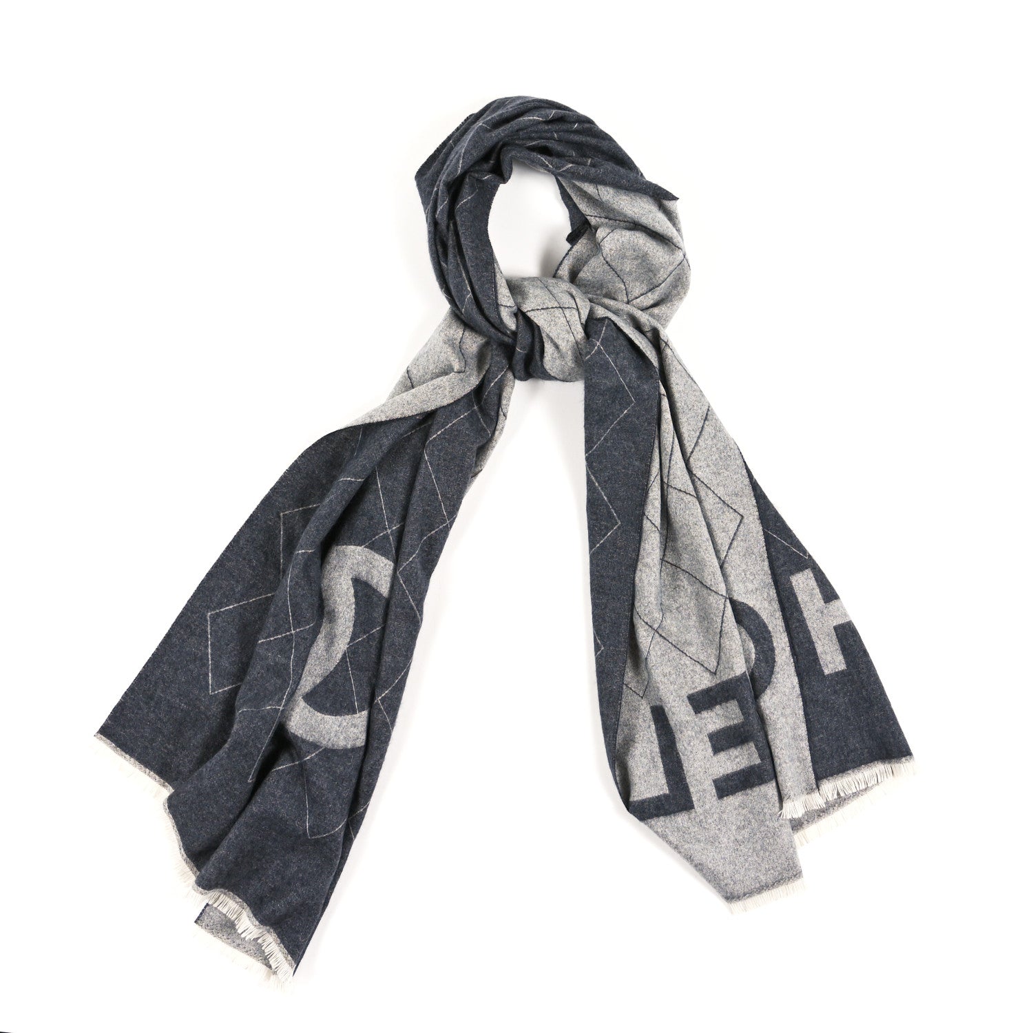 Chanel Cashmere CC Stole Grey 1 of 4